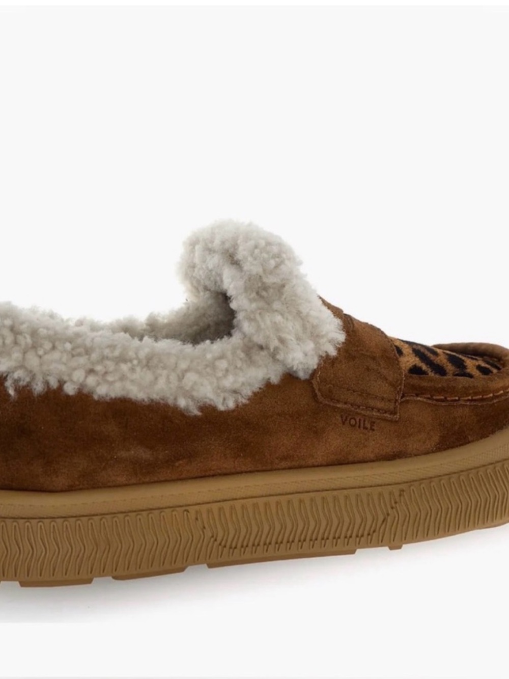 NWT VOILE BLANCHE PAN Genuine Shearling Loafer in Brown - Picture 3 of 16